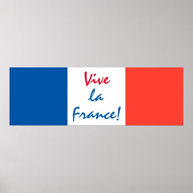 Vive La Frankrike Fransk Flagga Anpassade Poster (Framsidan)
