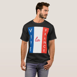 Vive La Frankrike Fransk Flagga Anpassade Tee