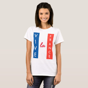 Vive La Frankrike Fransk Flagga Anpassade Tee Shirt