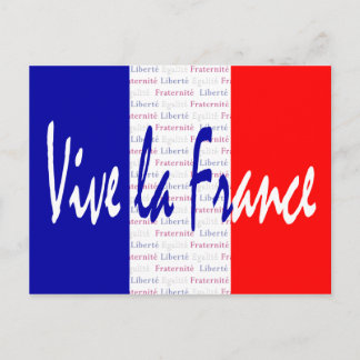 Vive La Frankrike Fransk Flagga Francophiles vykor Vykort