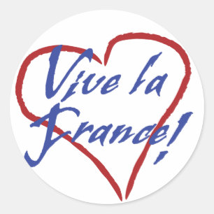 Vive la Frankrike Round Sticker Runt Klistermärke