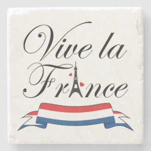 Vive la Frankrike Typography Underlägg Sten