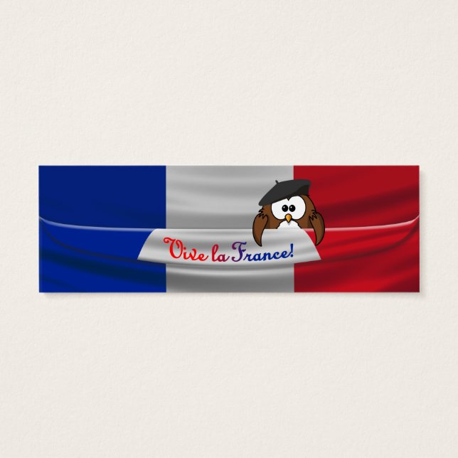 Vive la Frankrike uggla Litet Visitkort (Baksidan)