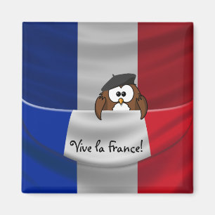 Vive la Frankrike uggla Magnet