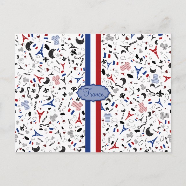 Vive la Frankrike Vykort (Framsida)