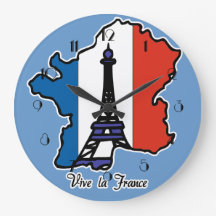 Vive La Frankrike Wall Clock