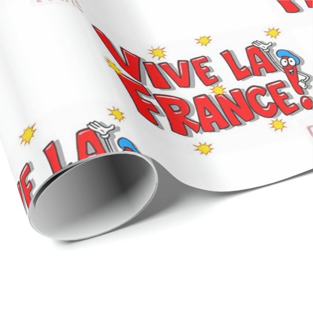 Vive la Frankrike Wrapping Papper Presentpapper (Rullad Hörn)