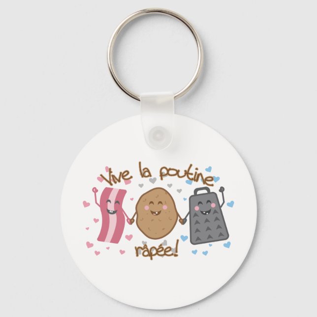 Vive la poutine râpée! nyckelring (Framsida)