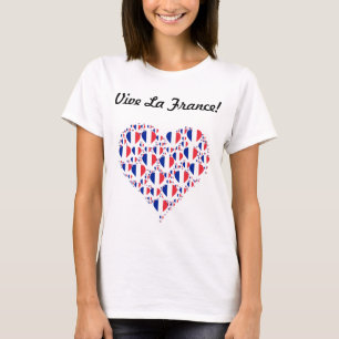 Vive Lafrankriken älskar jag frankrikeflaggahjär T-shirt