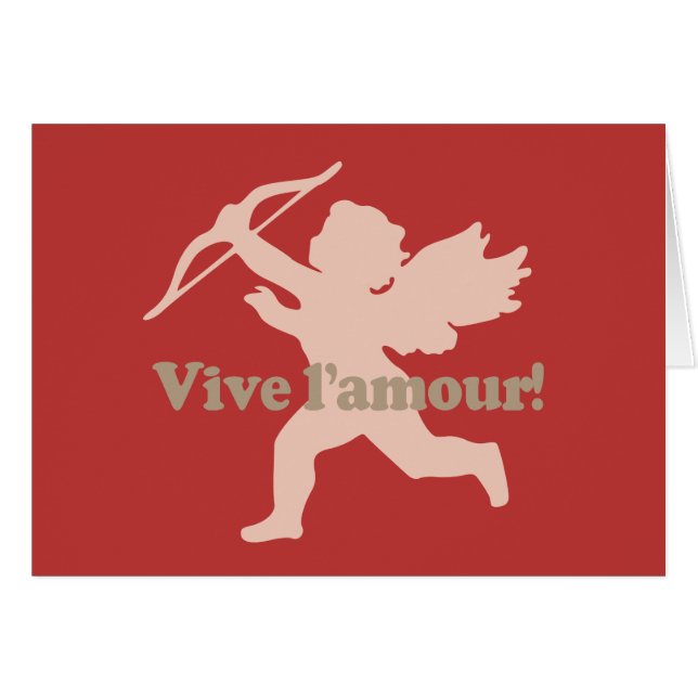 Vive L'kärlek Cupid anpassningsbar-hälsningskort Hälsningskort (Framsidan Horizontal)