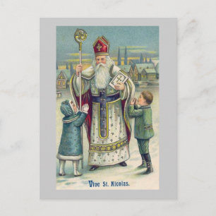 "Vive St. Nicolas" Vintage Fransk Vykort