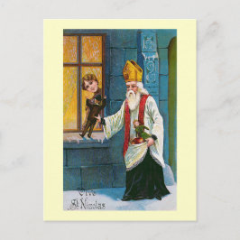 "Vive St. Nicolas" Vintage Fransk Vykort