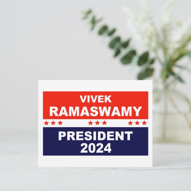Vivek Ramaswamy President 2024 Vykort (Stående Fram)