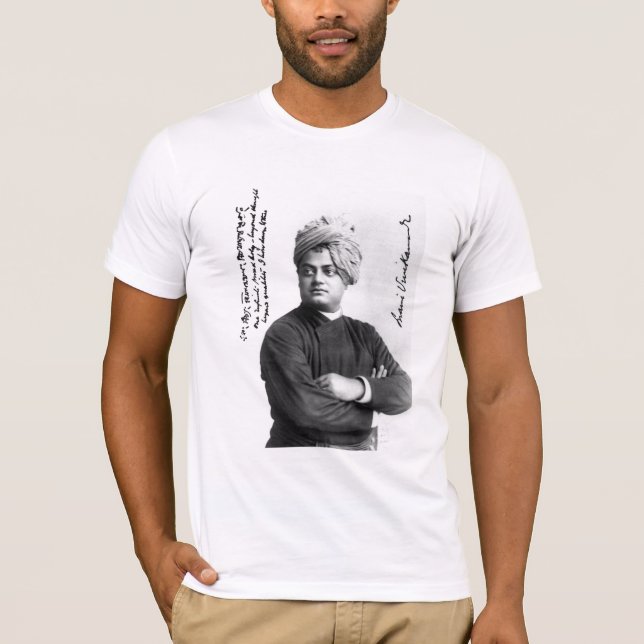 Vivekananda berömd undertecknat foto 1893 på tröja (Framsida)