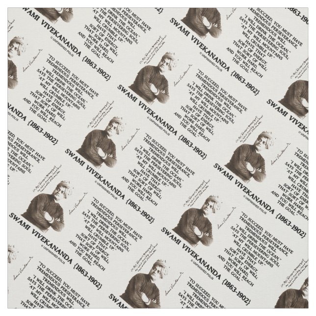 Vivekananda För att lyckas ha uthållighet vilja må Tyg (Provkarta)