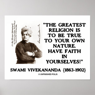 Vivekananda, Underbarare religion för att vara san Poster
