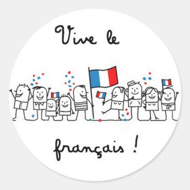 ViveLeFrancais Runt Klistermärke (Framsida)