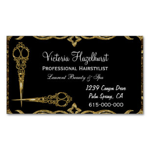 Vivi Scissor chicHairstylistvictorianen magnetiskt Visitkortmagnet