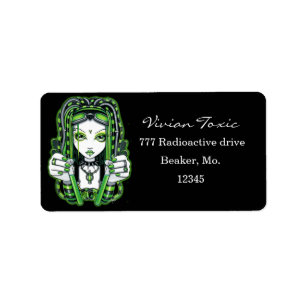 "Vivian" Cybergoth Mörk Industrial Fairy Labels Adressetikett