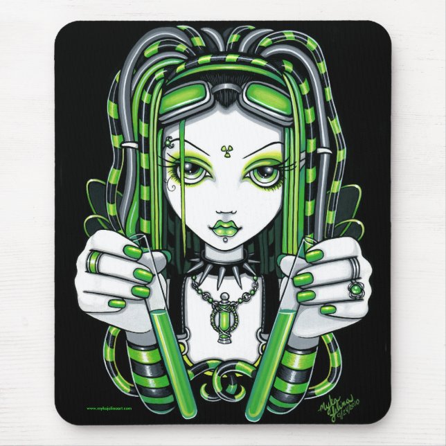 ’Vivian’ Cybergoth Mörk Industrial Fairy Mousepad Musmatta (Framsidan)