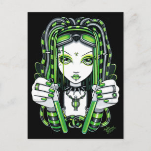 "Vivian" Cybergoth Mörk Industriell Fe Postkort Vykort