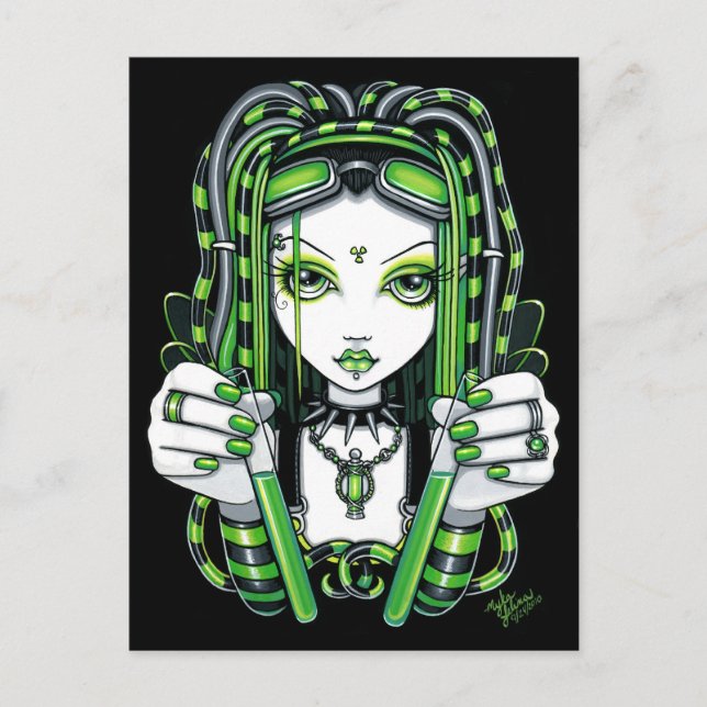 "Vivian" Cybergoth Mörk Industriell Fe Postkort Vykort (Framsida)