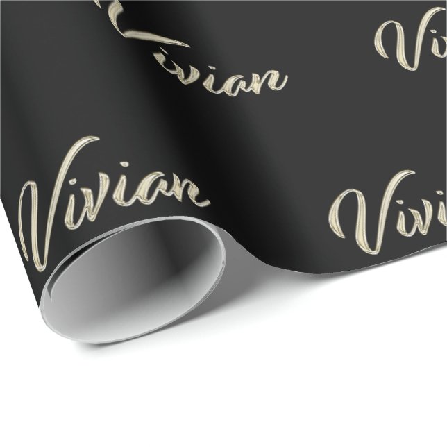 Vivian white gold Handwriting Geschenkpapier Presentpapper (Rullad Hörn)