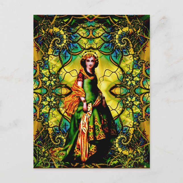 Vivian, Woodland Mystique guddess gudinna Vykort (Framsida)