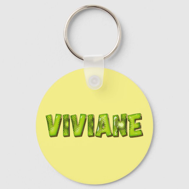 Viviane Name Kiwi Design Schlüsselanhänger Nyckelring (Framsida)