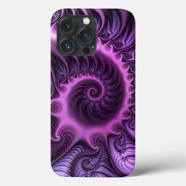 Vivid Abstrakt Coola Rosa Lila Fractal Art Spiral (Baksida)