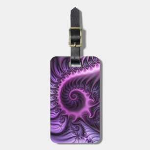 Vivid Abstrakt Coola Rosa Lila Fractal Art Spiral Bagagebricka
