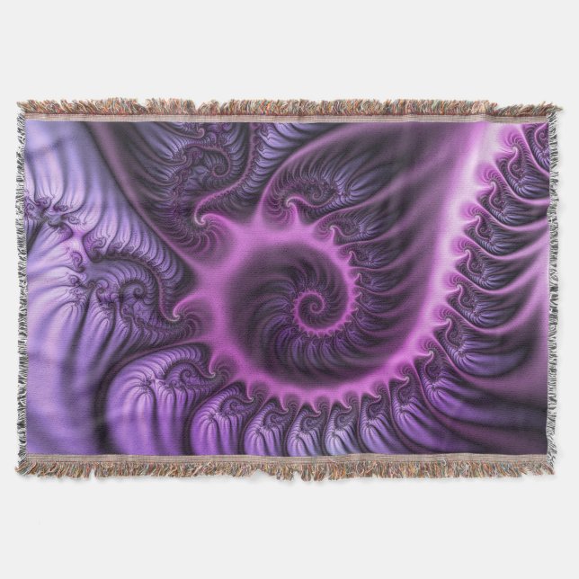 Vivid Abstrakt Coola Rosa Lila Fractal Art Spiral Filt (Framsidan)