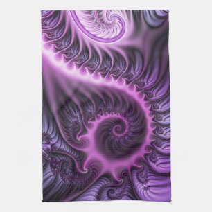 Vivid Abstrakt Coola Rosa Lila Fractal Art Spiral Kökshandduk