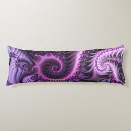 Vivid Abstrakt Coola Rosa Lila Fractal Art Spiral Kroppskudde