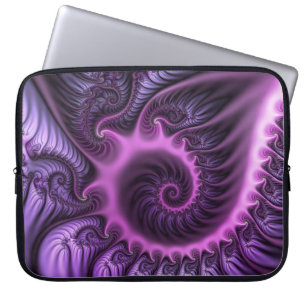 Vivid Abstrakt Coola Rosa Lila Fractal Art Spiral Laptop Fodral
