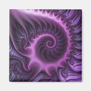 Vivid Abstrakt Coola Rosa Lila Fractal Art Spiral Magnet