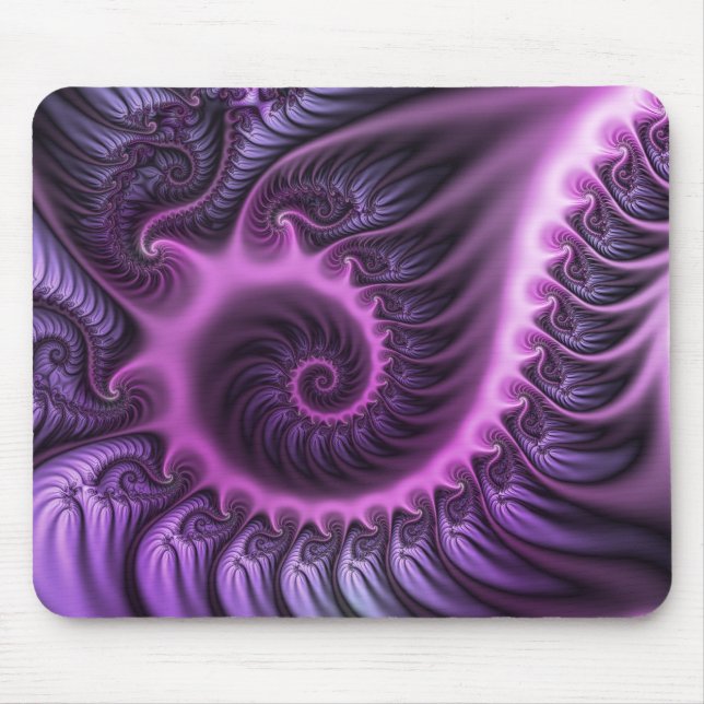 Vivid Abstrakt Coola Rosa Lila Fractal Art Spiral Musmatta (Framsidan)