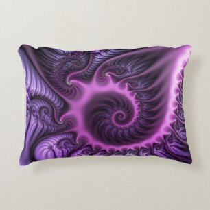 Vivid Abstrakt Coola Rosa Lila Fractal Art Spiral Prydnadskudde