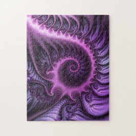 Vivid Abstrakt Coola Rosa Lila Fractal Art Spiral Pussel