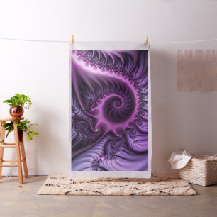 Vivid Abstrakt Coola Rosa Lila Fractal Art Spiral Tyg