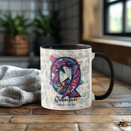 Vivid Abstrakt Monogram Mugg - Q för Quentin