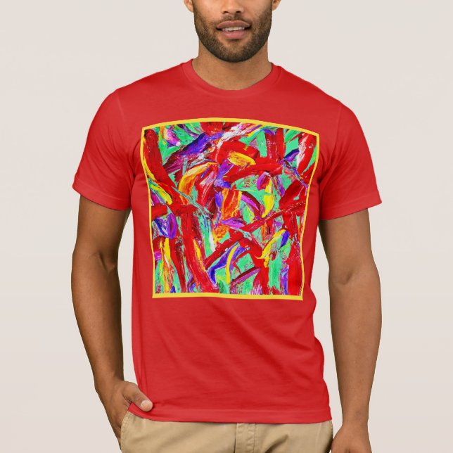 Vivid Abstrakt Mönster T Shirt (Framsida)