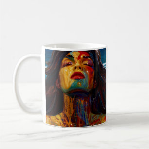 Vivid Abstrakt Porträtt Kaffemugg