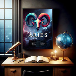 Vivid Anpassade Aries Zodiac-tecken Poster