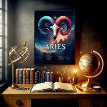 Vivid Anpassade Aries Zodiac-tecken Poster