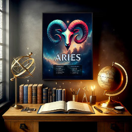 Vivid Anpassade Aries Zodiac-tecken Poster