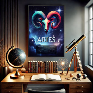 Vivid Anpassade Aries Zodiac-tecken Poster