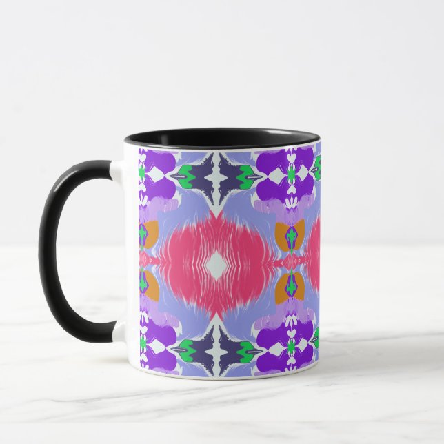 Vivid Aurora Kaleidoscope Electric Bloom Mugg (Vänster)