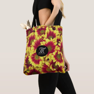 Vivid Autumn Red Gult Mini Sunblommor Tygkasse