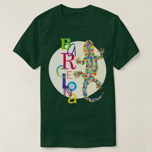 Vivid Barcelona City Lizard T Shirt (Design framsida)